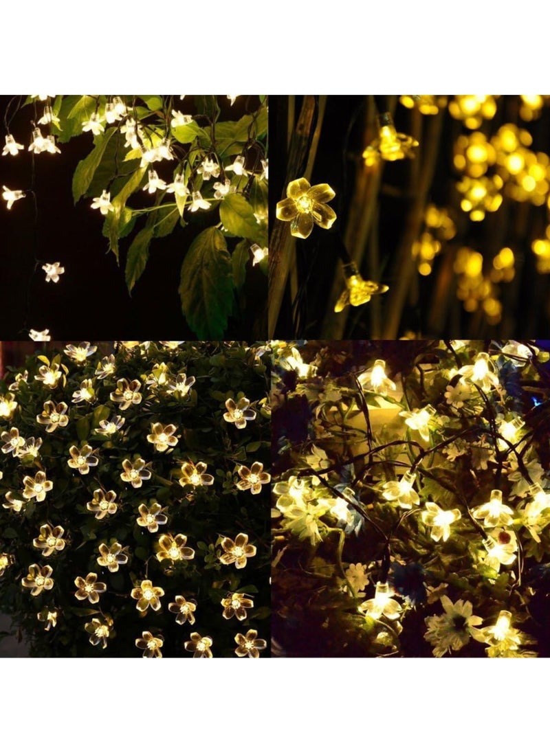 Generic Cherry Blossom String  Lights Battery Powered 50LED Flower String Lights  for Home Party Wedding Festival Decorations Warm White  - Image 3