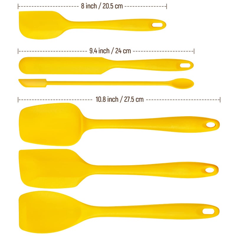 Tomorotec Silicone Spatulas 5-Pack Food Grade Flexible Steel Core  Heat Resistant Dishwasher Safe Home Kitchen Restaurant Culinary Seamless Utensil Non-Stick Scratch-Free Scraper Baking Cooking Pastry - Image 1