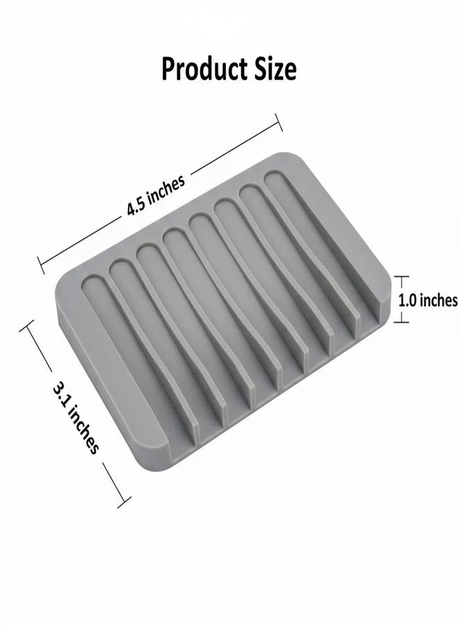 Asltw 2 PCS Soap Holder, Self Draining Soap Dishes, Premium Silicone Soap Holder, Bathroom, Kitchen, Sponges, Keep Soaps Bars Dry Clean, Extend Life Easy Clean Non - Slip Design - Image 2