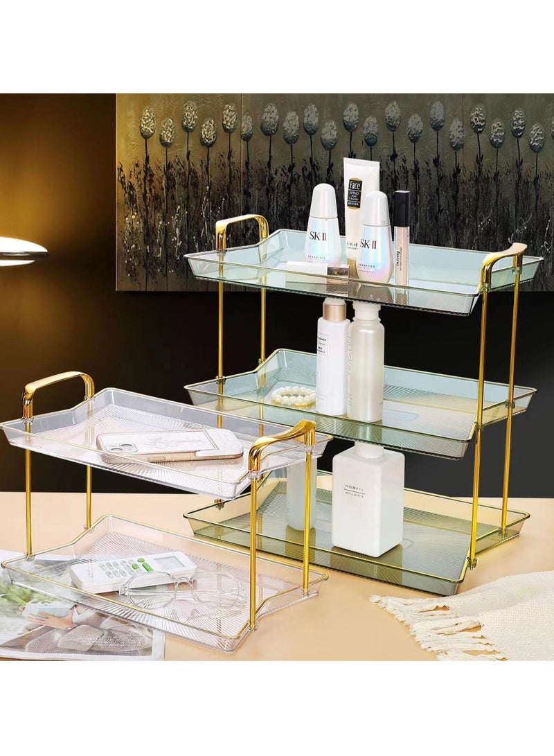 كوزي نست صواني تقديم الفاكهة متعددة الطبقات بمقابض ذهبية، أطباق طاولة مستديرة للديكور المنزلي للطعام، وحفلات الكيك، وحامل المعجنات، والكوكتيل، وتناول الطعام والقهوة - Image 5