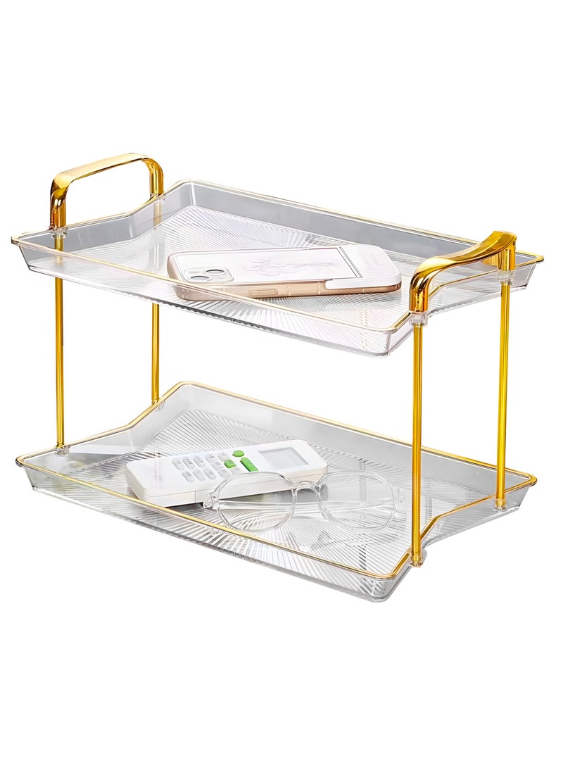 كوزي نست صواني تقديم الفاكهة متعددة الطبقات بمقابض ذهبية، أطباق طاولة مستديرة للديكور المنزلي للطعام، وحفلات الكيك، وحامل المعجنات، والكوكتيل، وتناول الطعام والقهوة - Image 3