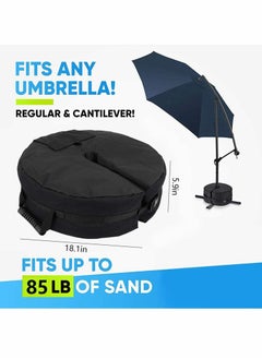 Y&D Patio Umbrella Base Weight Bag 18" Round Sand Stand Detachable Weatherproof Parasol Weights Bags Heavy Duty for Outdoor Flagpoles Easy to Carry Install  - Image 3