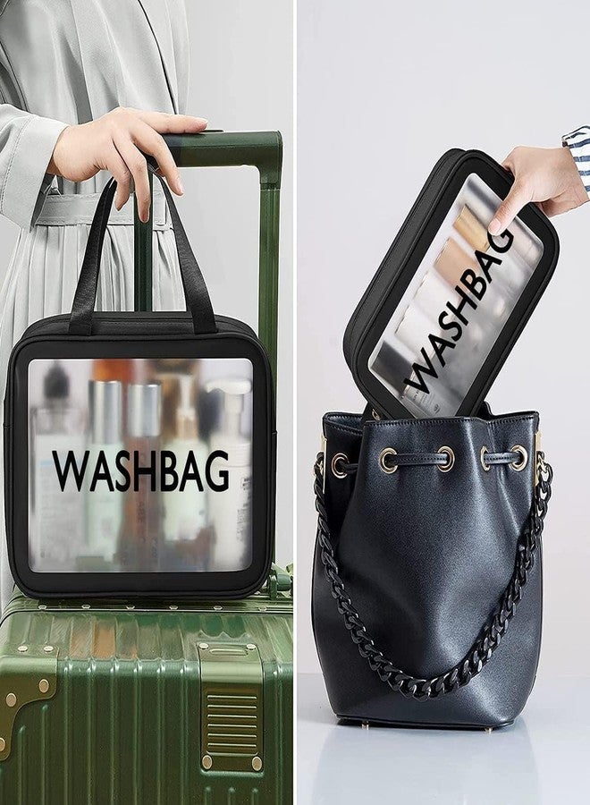 Chavda Toiletry Bag for Travel - Waterproof Makeup Bag, Cosmetic Organizer Pouch for Women & Men, Portable Travel Kit with Zipper (Set of 3) (Black) - Image 4