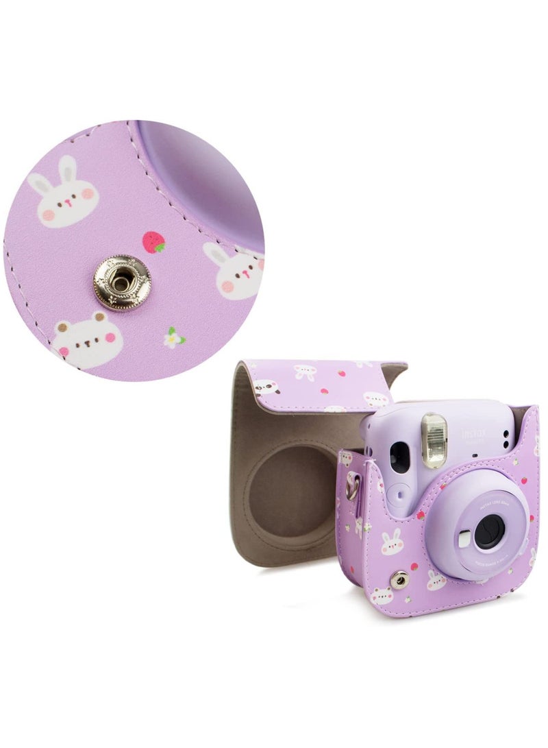 PU Leather Vintage Camera Bag Cover for Fujifilm Instax Mini 11/9/8/8+ with Adjustable Shoulder Strap - Stylish Protection for Your Mini Instant Camera - Image 4