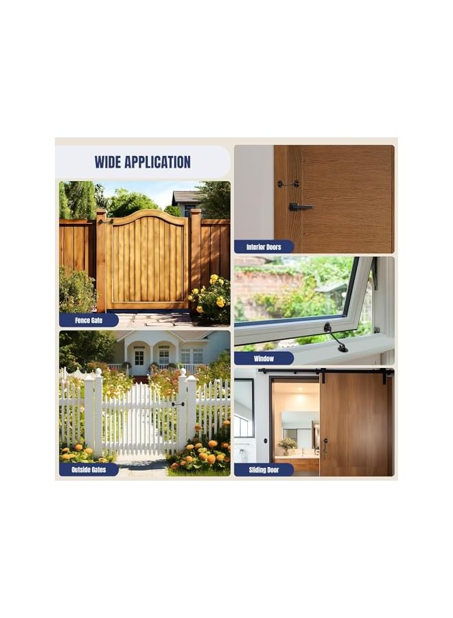 promass Privacy Hook and Eye Latch, 4 Inch Heavy Duty Barn Door Lock Latch, Gate Lock Cabin Hook for Sliding Door, Black Gate Latches Hardware for Window, Shed, Fence, Gate, Cabinet, Closet - Image 5