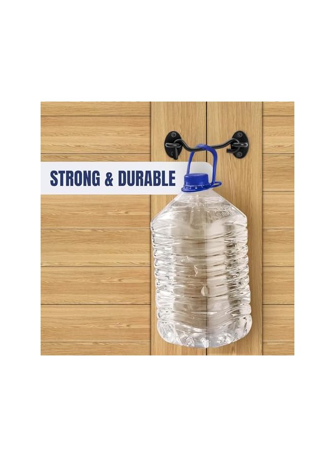 promass Privacy Hook and Eye Latch, 4 Inch Heavy Duty Barn Door Lock Latch, Gate Lock Cabin Hook for Sliding Door, Black Gate Latches Hardware for Window, Shed, Fence, Gate, Cabinet, Closet - Image 3