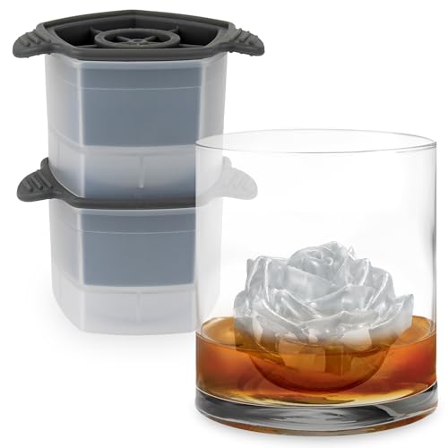 Tovolo Rose Shaped Ice Molds, Set of 2 - Large Romantic Ice Mold Gift - Unique Ice Mold Chills Drinks - Odor-Free Freezer Storage, Dishwasher-Safe with Silicone Plunger - Image 1