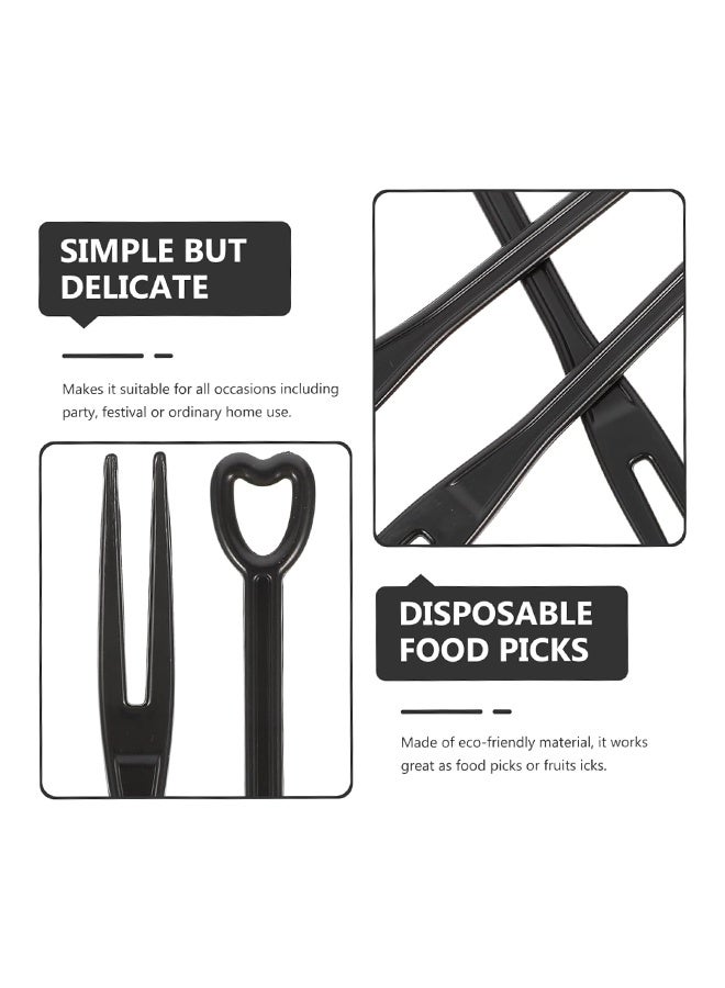 200 Pieces Disposable Plastic Fruit Forks for Family Party Birthday Party Wedding Dessert Cake Forks,Black, with individual packaging  - Image 2