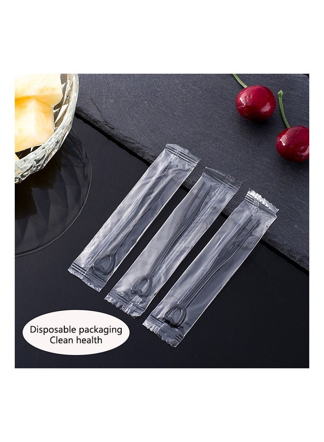 200 Pieces Disposable Plastic Fruit Forks for Family Party Birthday Party Wedding Dessert Cake Forks,Black, with individual packaging  - Image 5