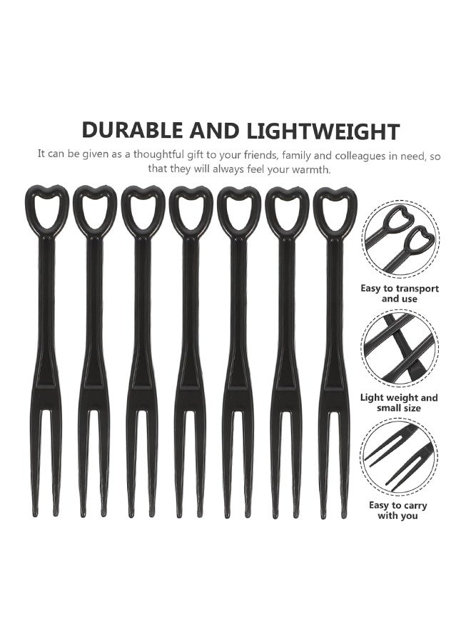 200 Pieces Disposable Plastic Fruit Forks for Family Party Birthday Party Wedding Dessert Cake Forks,Black, with individual packaging  - Image 3
