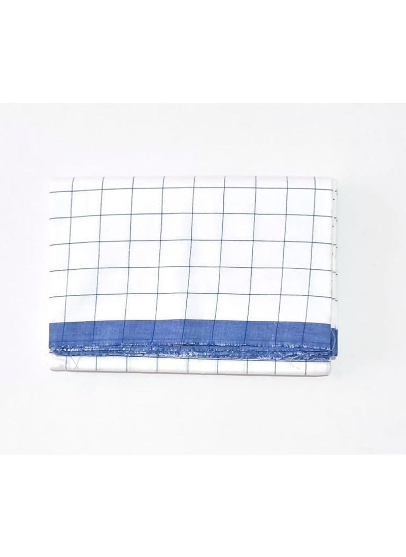 SKYLINE - Men's Cotton Check White and Navy Blue Lining Shade Lungi - Image 1