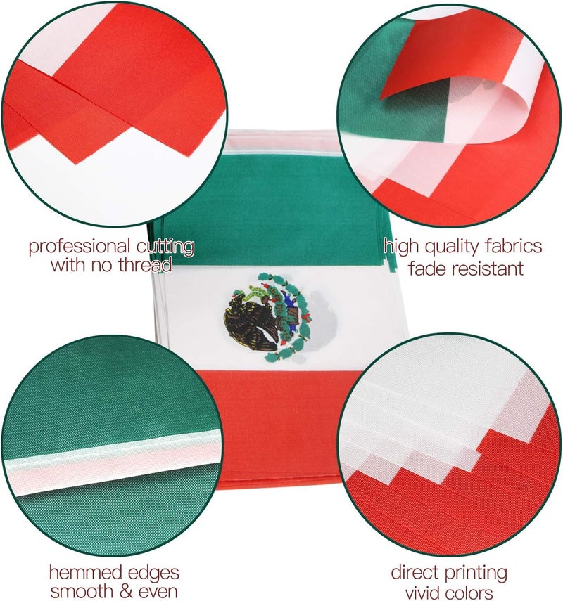 Anley United Mexican States String Pennant Banners - Patriotic Events 16th of September Mexican Independence Decoration Sports Bars - 33 Feet 38 Flags - Image 2