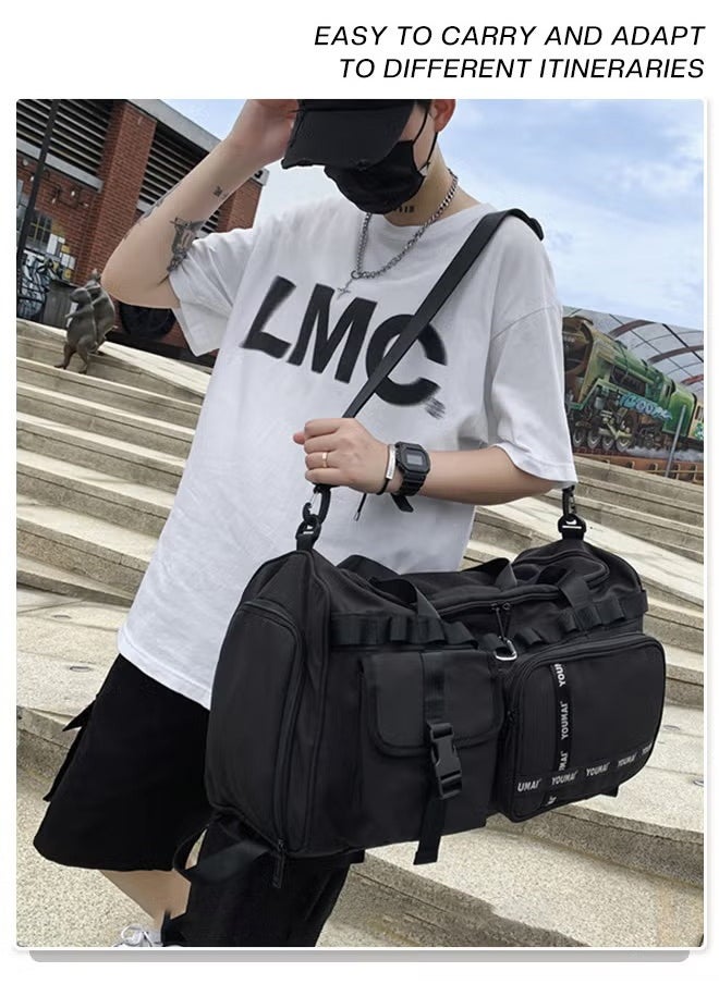 Canway - Large-Capacity Travel Bag Men's Short-Distance Luggage Backpack College Students Boarding Backpack Dry and Wet Separation Fitness Bag - Image 1