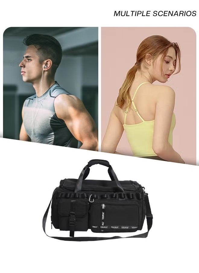 Canway - Large-Capacity Travel Bag Men's Short-Distance Luggage Backpack College Students Boarding Backpack Dry and Wet Separation Fitness Bag - Image 1