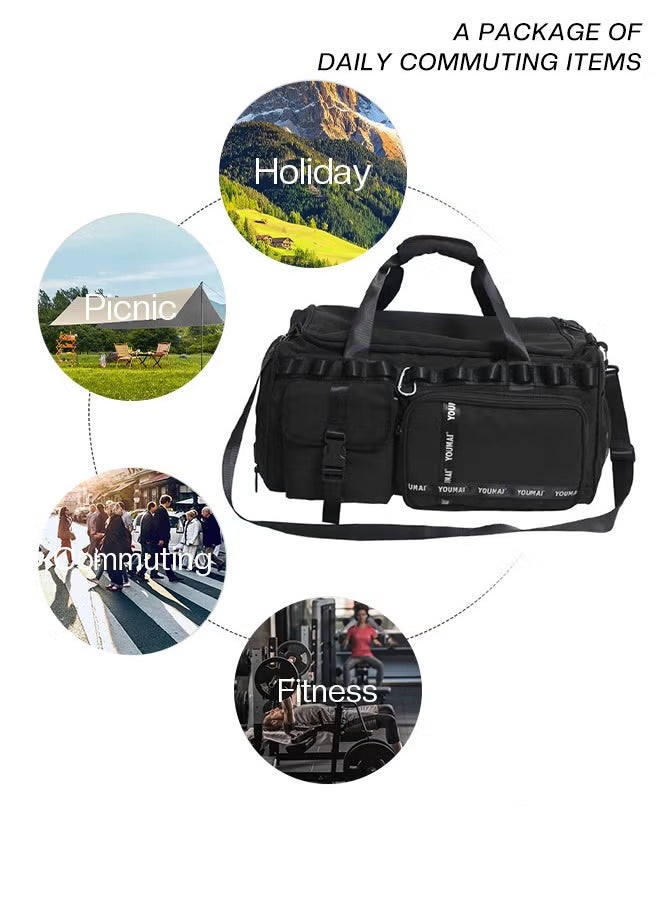 Canway - Large-Capacity Travel Bag Men's Short-Distance Luggage Backpack College Students Boarding Backpack Dry and Wet Separation Fitness Bag - Image 1