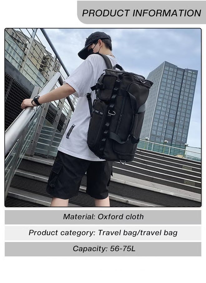 Canway - Large-Capacity Travel Bag Men's Short-Distance Luggage Backpack College Students Boarding Backpack Dry and Wet Separation Fitness Bag - Image 1
