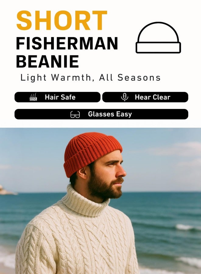 Comhats M/L/XL/XXL Short Fisherman Beanies Hat Knit Trawler Winter Fall Spring Hat Light Warmth Skull Cap for Men Women, Black, XL-XXL - Image 3