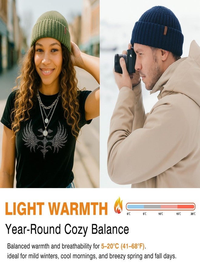 Comhats M/L/XL/XXL Short Fisherman Beanies Hat Knit Trawler Winter Fall Spring Hat Light Warmth Skull Cap for Men Women, Black, XL-XXL - Image 4