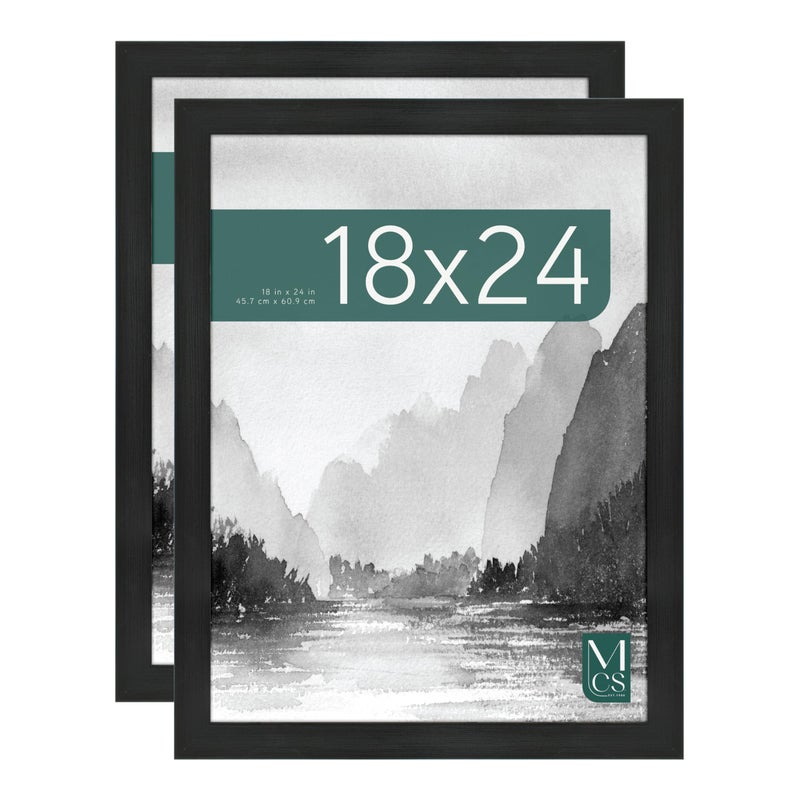 MCS Museum Poster Frame 18x24 Onyx Vertical  Horizontal Wall Hanging Large Picture Frame for Photos Posters  Art Prints 2Pack