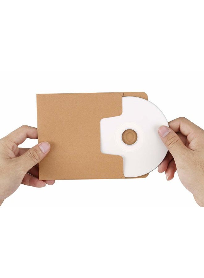 ValBox CD Sleeves 100 Packs Kraft Paper Envelopes 5 x 5 Inches Brown DVD Paper Cardboard Envelopes CD Paper Storage Holder Covers - Image 4