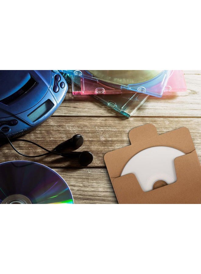 ValBox CD Sleeves 100 Packs Kraft Paper Envelopes 5 x 5 Inches Brown DVD Paper Cardboard Envelopes CD Paper Storage Holder Covers - Image 5