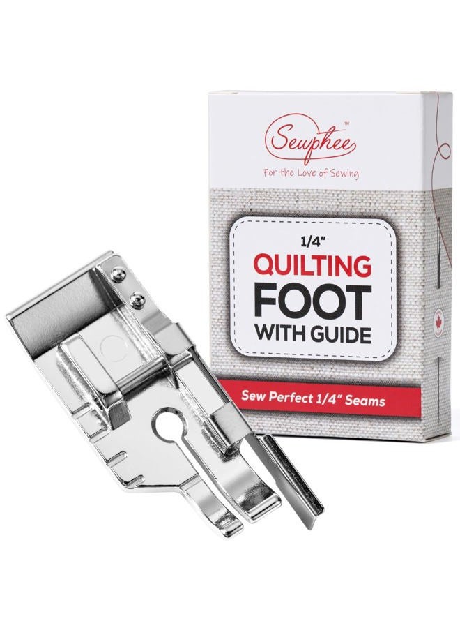 Sewphee 2025 Upgraded Quarter Inch Quilting Foot with Edge Guide – 1/4 Inches Presser Foot for Low Shank Sewing Machines – Stainless Steel Sewing Foot & Quilter Foot Attachment for Straight Seam Quilting - Image 1