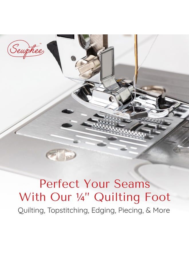 Sewphee 2025 Upgraded Quarter Inch Quilting Foot with Edge Guide – 1/4 Inches Presser Foot for Low Shank Sewing Machines – Stainless Steel Sewing Foot & Quilter Foot Attachment for Straight Seam Quilting - Image 2
