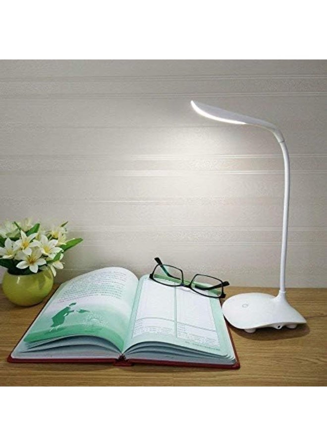 Rechargeable Led Desk Lamp Touch Control On/Off Student Study Table Lamps Night Lamp for Children Eye Protection Lamp for Study Room (White) - Image 3