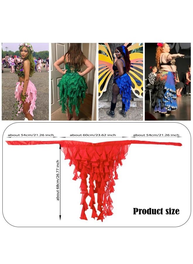 Wuchieal Women's Belly Dance Hip Scarf Belt Skirt Latin Dance Belt Performance Tassel Wave Skirt, Green, One size - Image 3