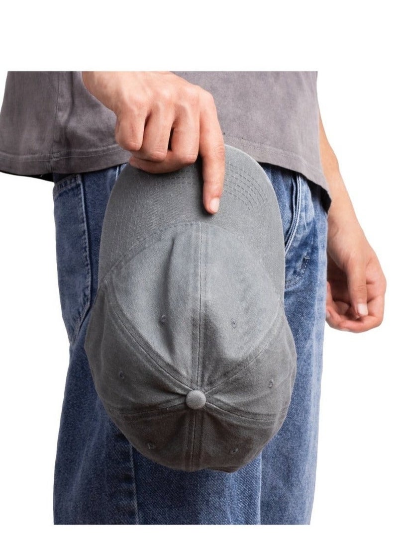 ايه ار سابلاي Ar Washed Cap من Arij Bags | كاب قطن مغسول، حزام قابل للتعديل، خفيف، جيد التهوية، للاستخدام اليومي (رمادي) - Image 3