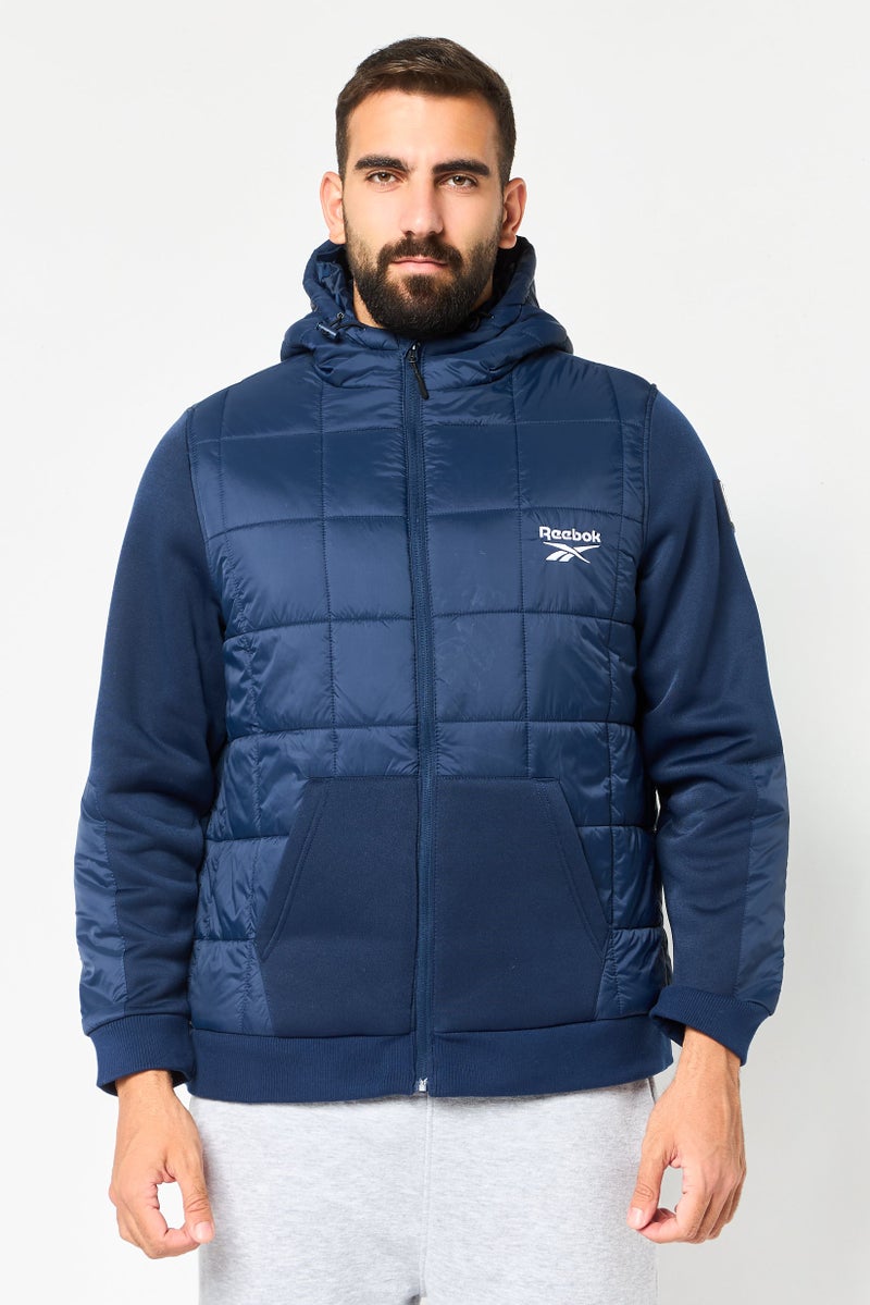 Reebok Men Sportswear Fit Long Sleeve Outdoor Puffer Jacket, Navy - Image 1