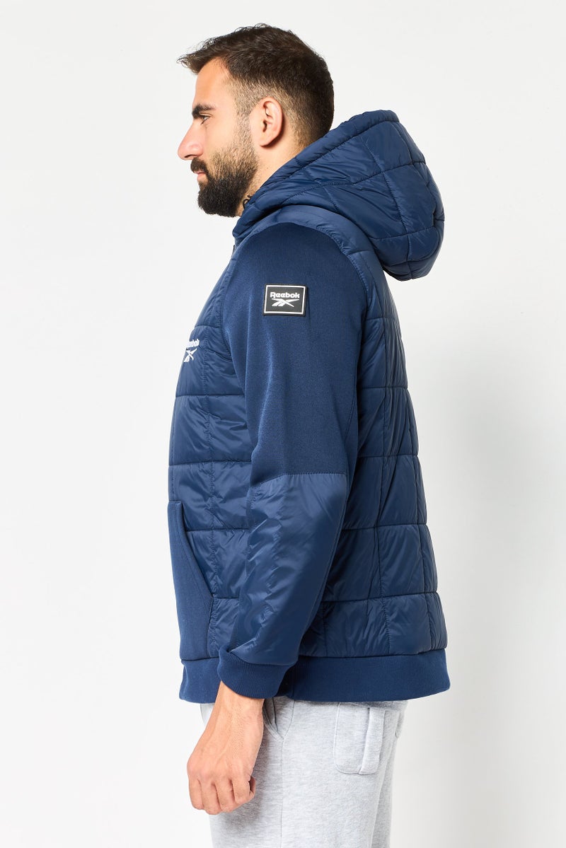 Reebok Men Sportswear Fit Long Sleeve Outdoor Puffer Jacket, Navy - Image 3