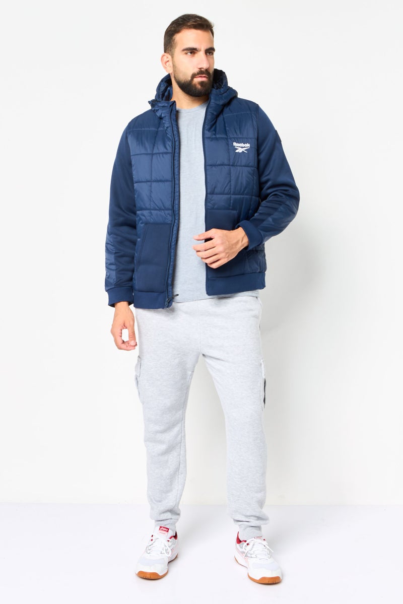 Reebok Men Sportswear Fit Long Sleeve Outdoor Puffer Jacket, Navy - Image 2