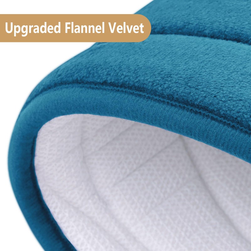 بجند بوجاندا Memory Foam Progh Brugات حصيرة 30x20 إضافية ناعمة وامتصاص الحصير الحمام غير القابلة للانزلاق والآلة سجاد حمام قابلة للغسل لحوض الحمام الأرضية ودش الطاووس الأزرق - Image 1