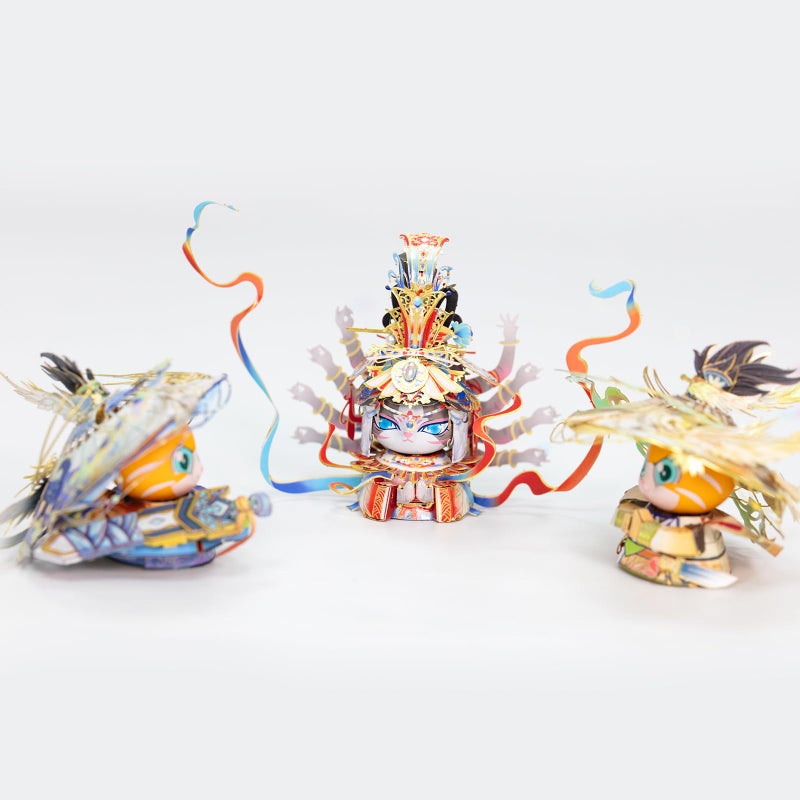 MU 3D Metal Puzzles Assembling Buddhist Kwan Yin Statue Kitty Cat Figures, Zen Gift Cultural Relic Replicas The Flying Apsaras Metal Model Kits Building, Hobby Collectables Presents Home Desk Decor - Image 3