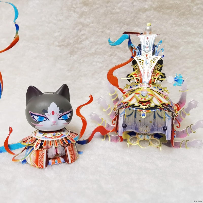 MU 3D Metal Puzzles Assembling Buddhist Kwan Yin Statue Kitty Cat Figures, Zen Gift Cultural Relic Replicas The Flying Apsaras Metal Model Kits Building, Hobby Collectables Presents Home Desk Decor - Image 4