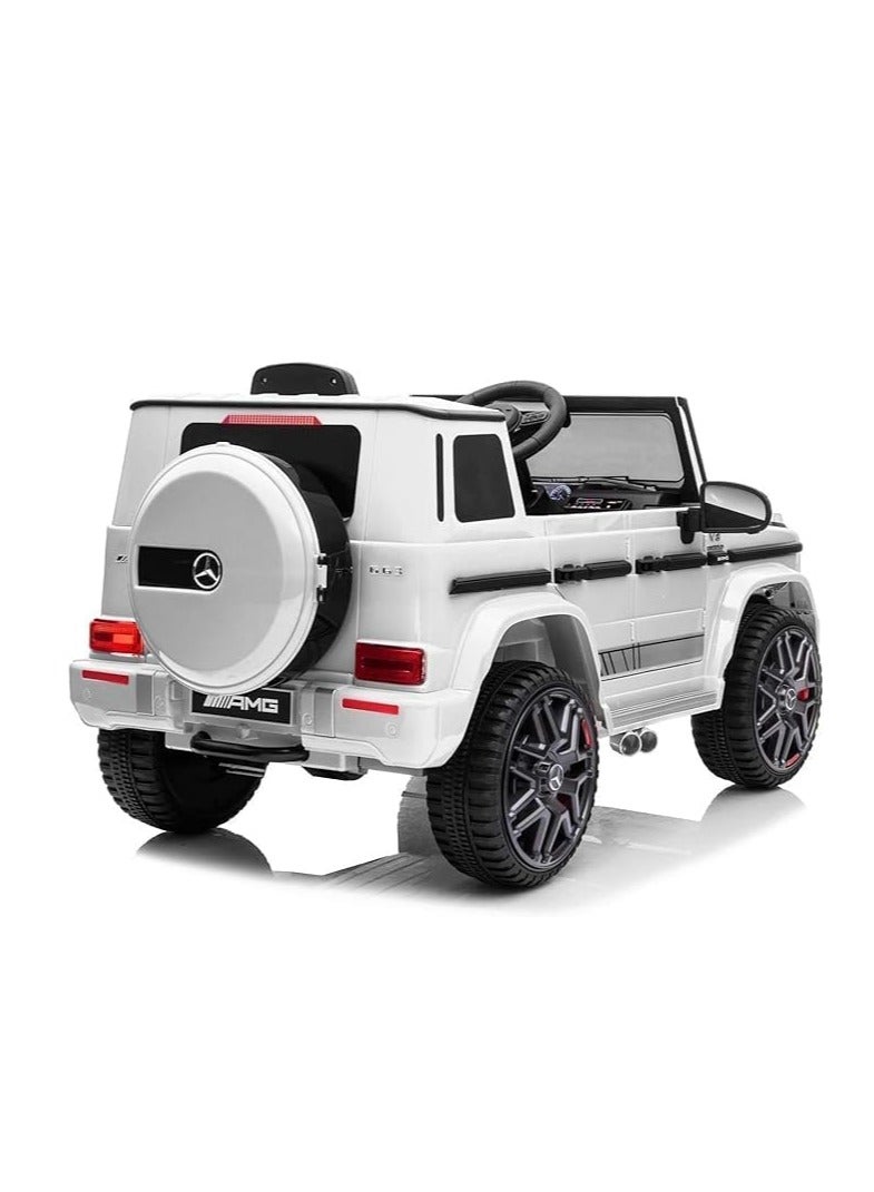Mercedes Mercedes-Benz AMG G63 Ride-On Car for Kids | Electric Ride-On Vehicle with Remote Control, LED Lights, USB Music Player & Realistic Design | 12V Battery-Powered Kids Car, White (White) - Image 3