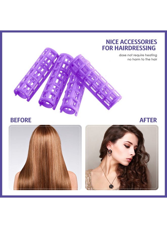 Syhood 28 Pieces Hair Roller 0.6 Inch/ 1.5 Cm Small Size Plastic Hair Rollers Hair Curlers With Steel Pintail Comb Rat Tail Comb For Short Hair Long Hair Hairdressing Styling Tools (Purple) - Image 5