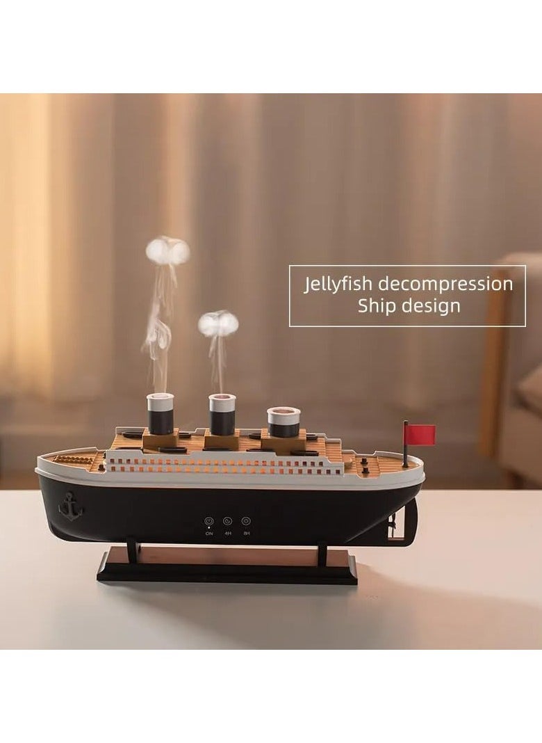ELTRAZONE - Ship Shape 250ml Ultrasonic Oil Humidifier & Diffuser with Remote Control – Jellyfish-Inspired Design, Aroma Function & 10-Hour Operation for Home or Office - Image 1