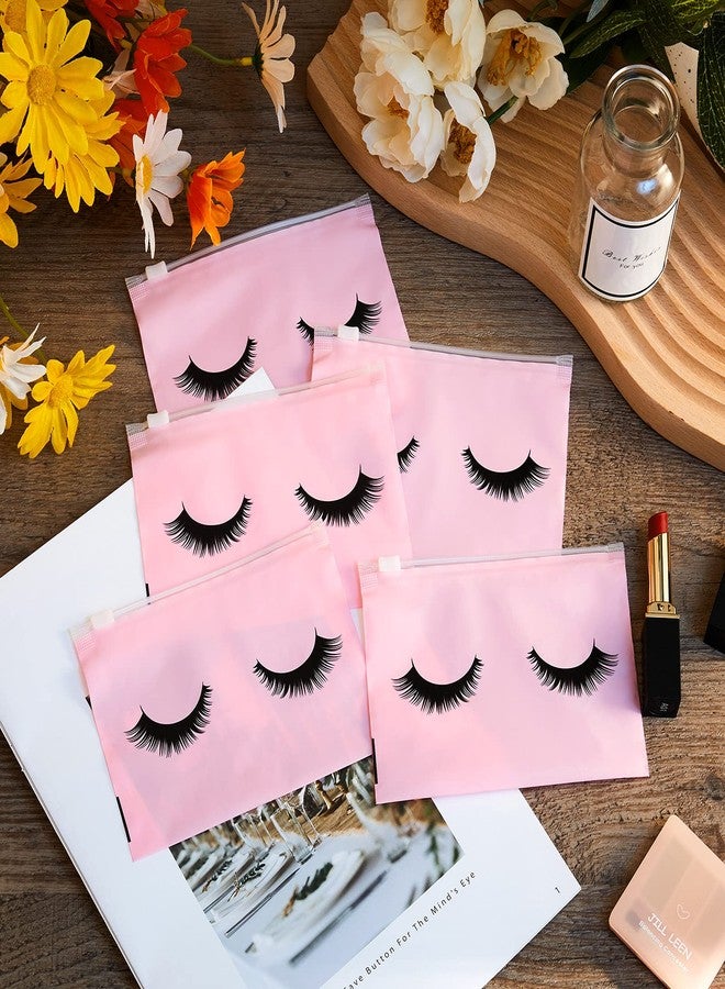Tenare 100 Pcs Eyelash Makeup Bags Lash Bags for Clients eyelash aftercare Waterproof Plastic Toiletry Cosmetic Pouch with Zipper for Women Small Business Supplies 4 x 6 inch(EVA,Classic Style) - Image 5