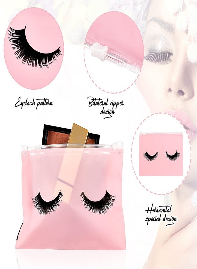 Tenare 100 Pcs Eyelash Makeup Bags Lash Bags for Clients eyelash aftercare Waterproof Plastic Toiletry Cosmetic Pouch with Zipper for Women Small Business Supplies 4 x 6 inch(EVA,Classic Style) - Image 3