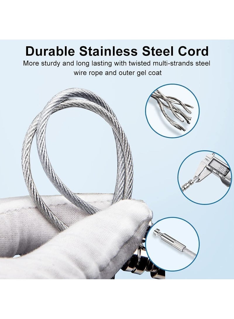 قفل نافذة سلكي أمان 2 قطع مع مفتاح، حماية ضد السقوط، قفل لحماية الأطفال والحيوانات الأليفة، مناسب للثلاجات، الخزائن، الأبواب، الفريزر، الأدراج، مع خيار التركيب باللصق أو بالبراغي، من سبائك الزنك، أبيض - Image 3