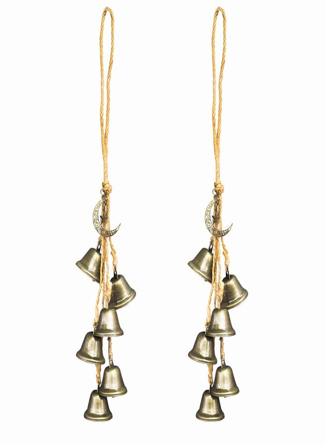Persofine Christmas Bells for Decoration,Vintage Bells with Hanging Rope,Decorative Bell for Garland,Wreaths,Door, Home Decor,Christmas Tree(Moon) - Image 1