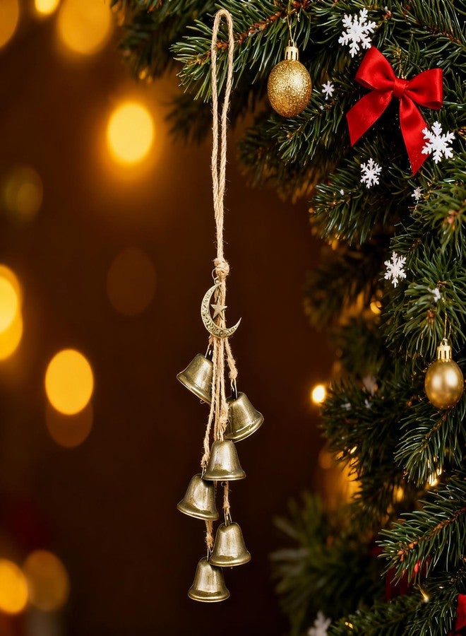 Persofine Christmas Bells for Decoration,Vintage Bells with Hanging Rope,Decorative Bell for Garland,Wreaths,Door, Home Decor,Christmas Tree(Moon) - Image 5