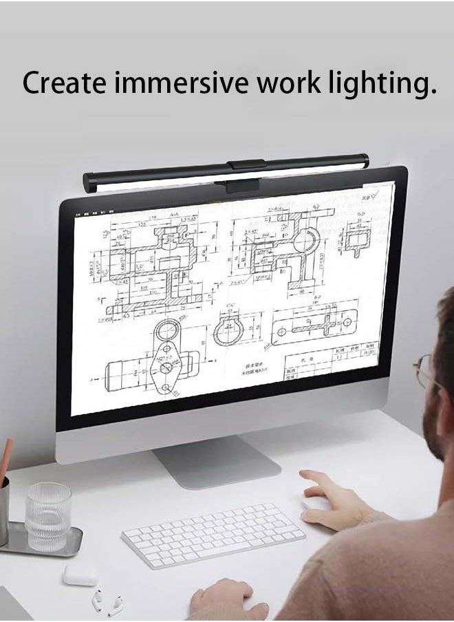 Computer Monitor Light with RGB 3 Color Changing Ambient Light,No Glare Screen Monitor Light,USB Powered LED E-Reading Desk Lamps Touch Control for Office/Home/Gaming/Desk 442x24mm