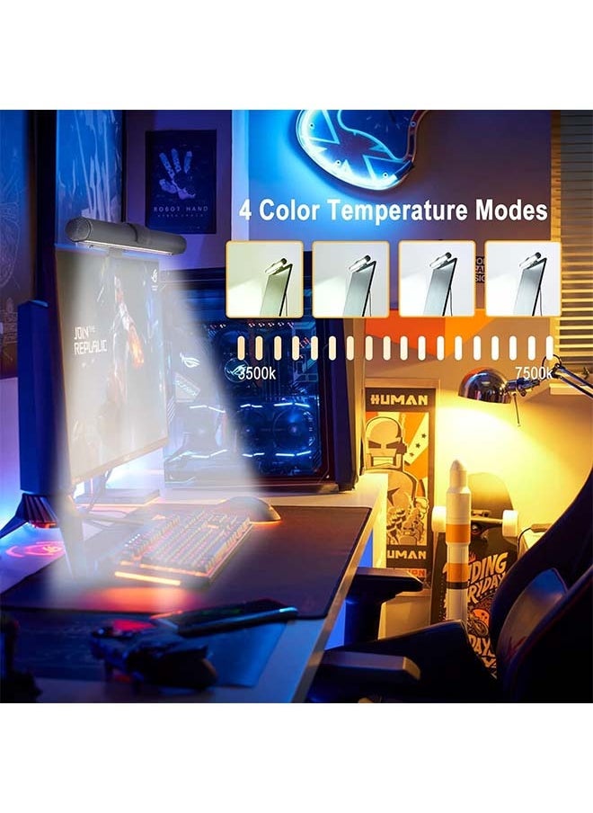 Computer Monitor Light with RGB 3 Color Changing Ambient Light,No Glare Screen Monitor Light,USB Powered LED E-Reading Desk Lamps Touch Control for Office/Home/Gaming/Desk 442x24mm
