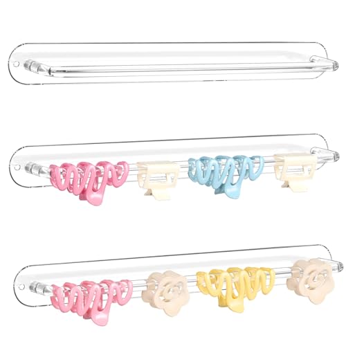 SNOWSTAR Acrylic Claw Clip Organizer 3PCS Wall Holder and Storage Hair Clip Display Clear Stand for Women and Girls - Image 1