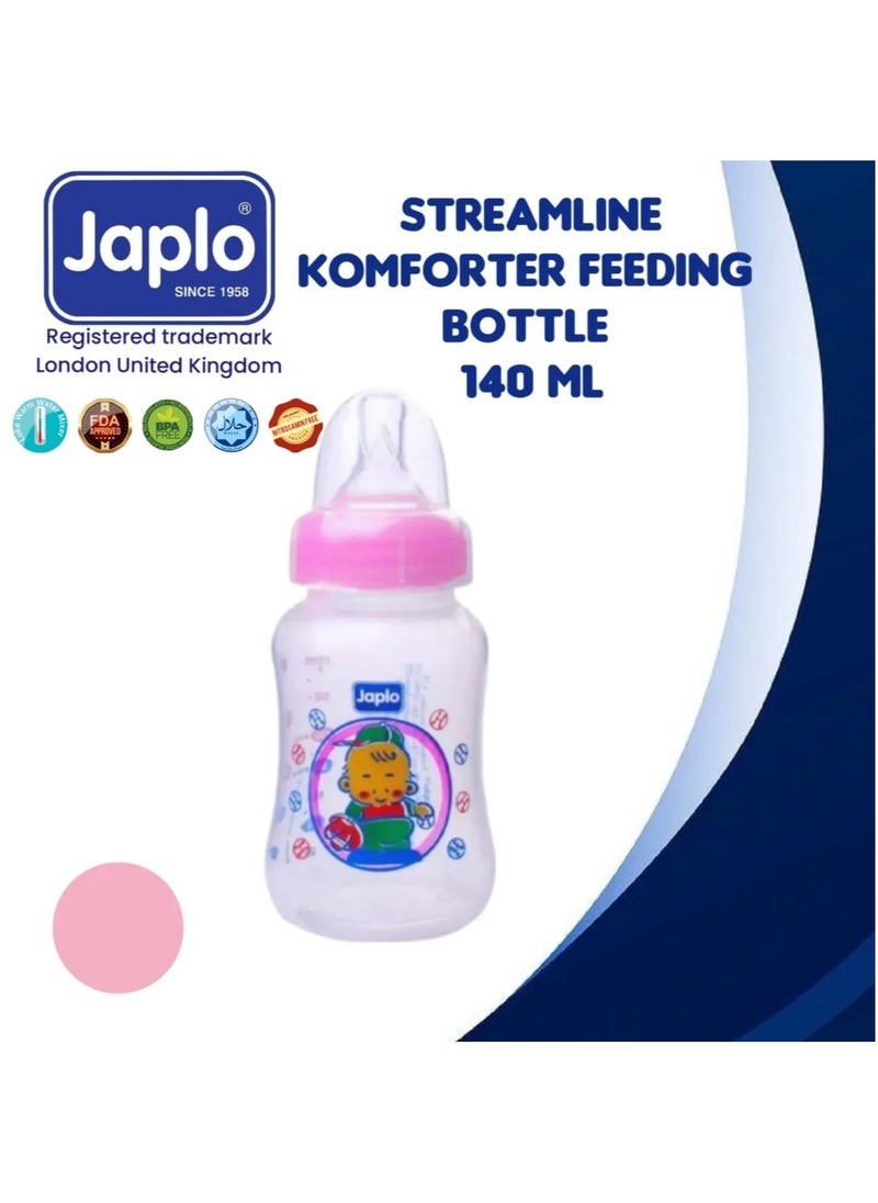 Japlo Streamline baby feeding Bottle with Anti-colic nipple & Lukewarm water mixer size 140 ml  SL140  (assorted)  - Image 1