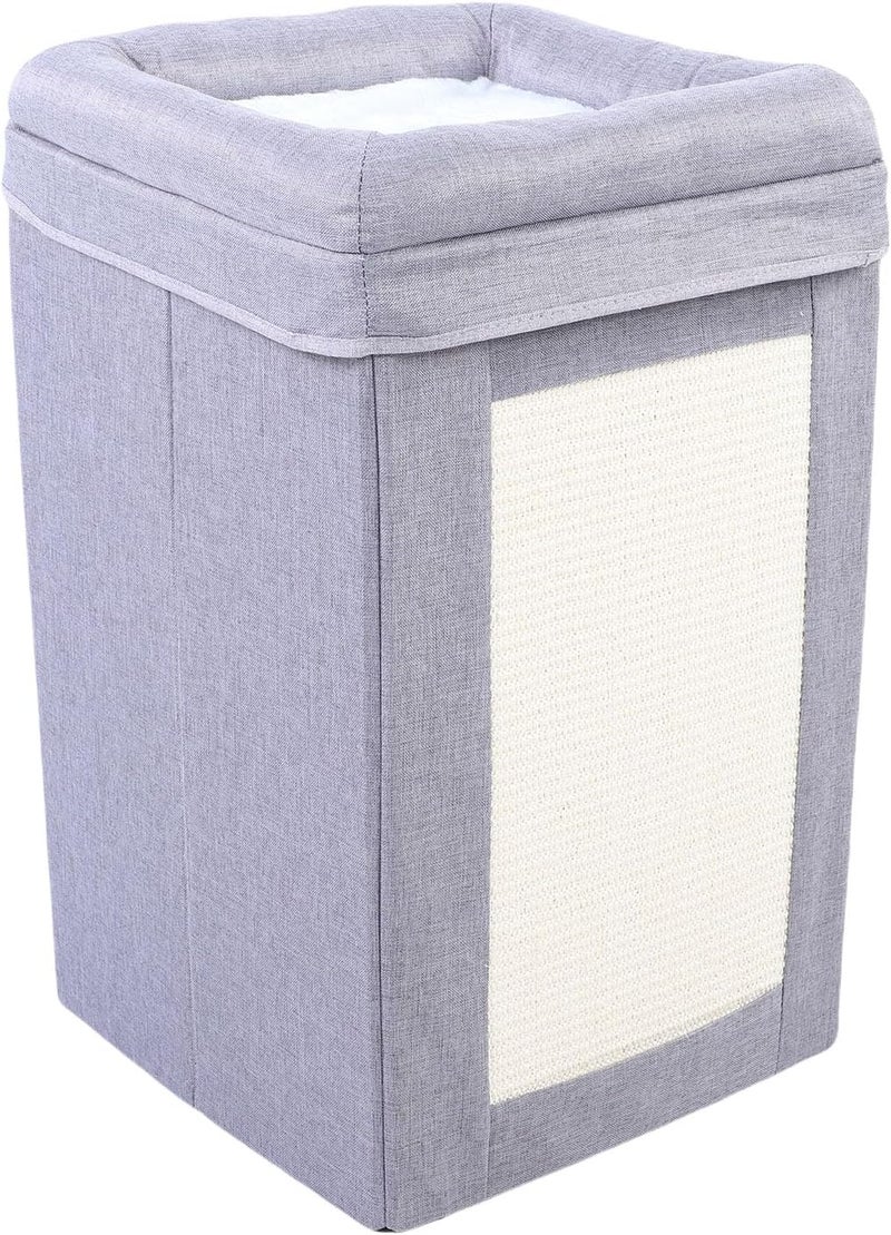 Cat House for Indoor Cats, 3-Storey Kitten Condo with Sisal Scratching Board, Foldable AllSeason Covered Cave Bed for Multi Small Pets, 15.7x15.7x24.4 Inches, Sturdy Structure - Image 4