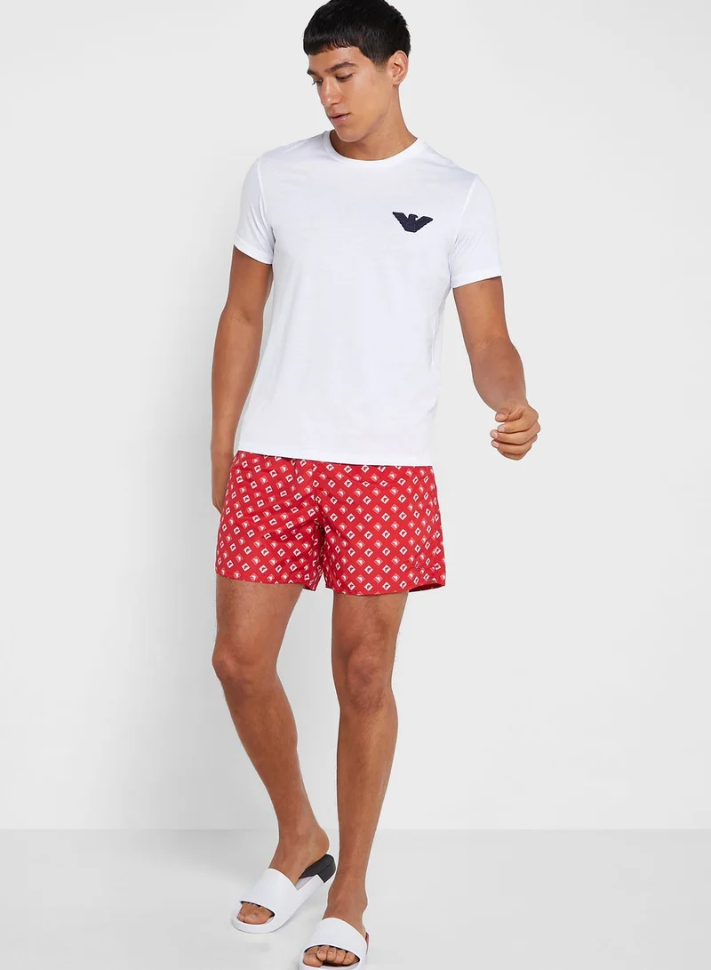 EMPORIO ARMANI Geo Print Swim Shorts